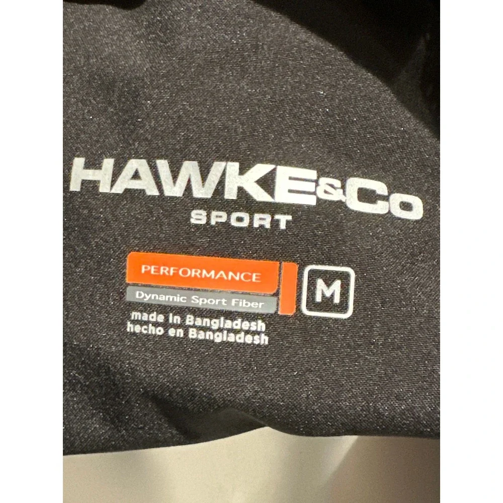 Hawke & Co Sport Hooded Windbreaker Jacket Mens M Black Full Zip Mesh Lined